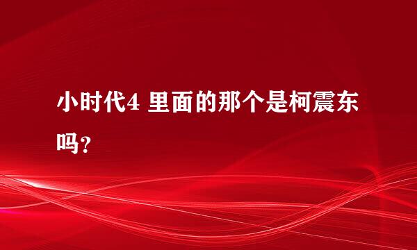 小时代4 里面的那个是柯震东吗？