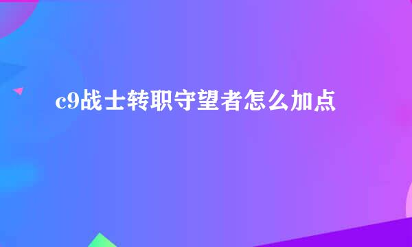 c9战士转职守望者怎么加点