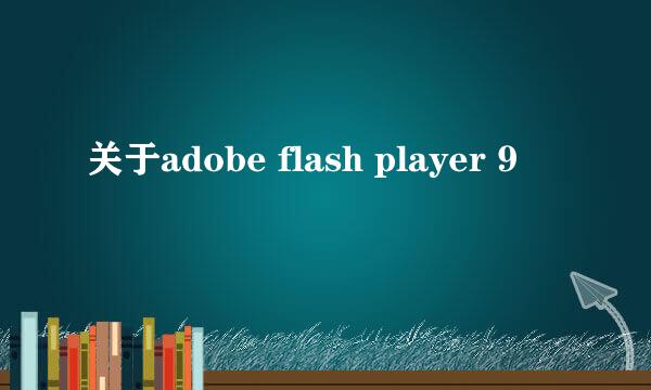 关于adobe flash player 9