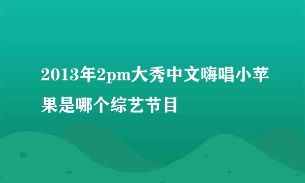 2013年2pm大秀中文嗨唱小苹果是哪个综艺节目