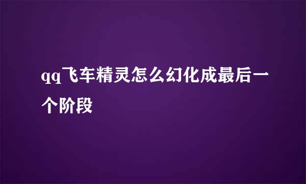 qq飞车精灵怎么幻化成最后一个阶段