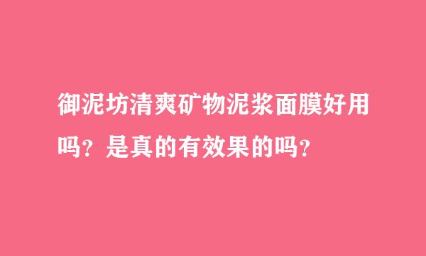 御泥坊清爽矿物泥浆面膜好用吗？是真的有效果的吗？