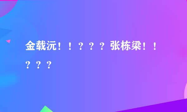 金载沅！！？？？张栋梁！！？？？