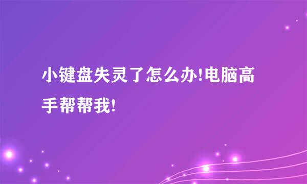 小键盘失灵了怎么办!电脑高手帮帮我!