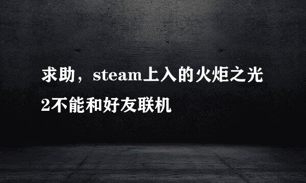 求助，steam上入的火炬之光2不能和好友联机