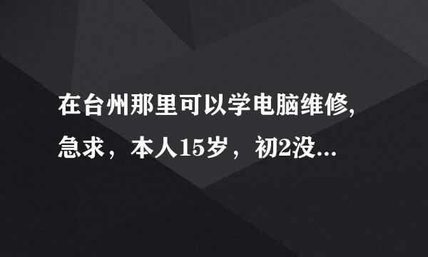 在台州那里可以学电脑维修,急求，本人15岁，初2没读了，想学电脑维修，我家在台州后排，师傅的家不要太远