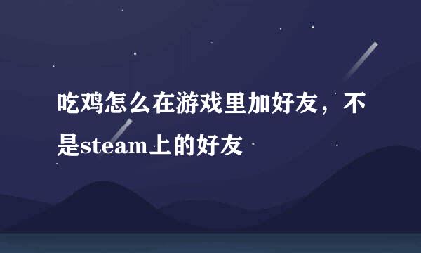 吃鸡怎么在游戏里加好友，不是steam上的好友