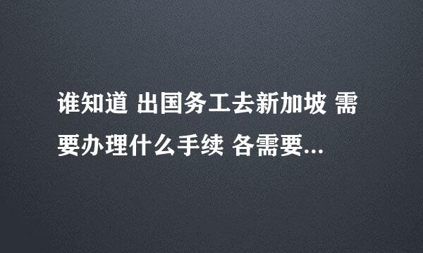 谁知道 出国务工去新加坡 需要办理什么手续 各需要多少费用？