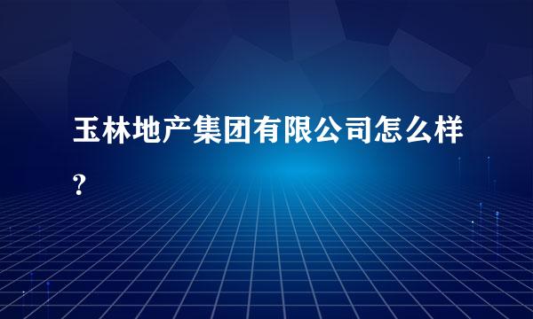 玉林地产集团有限公司怎么样？