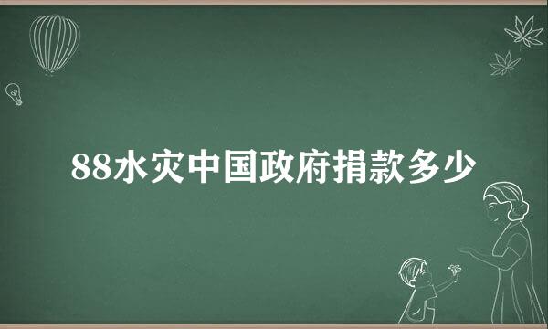 88水灾中国政府捐款多少