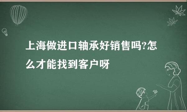 上海做进口轴承好销售吗?怎么才能找到客户呀