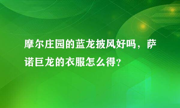 摩尔庄园的蓝龙披风好吗，萨诺巨龙的衣服怎么得？