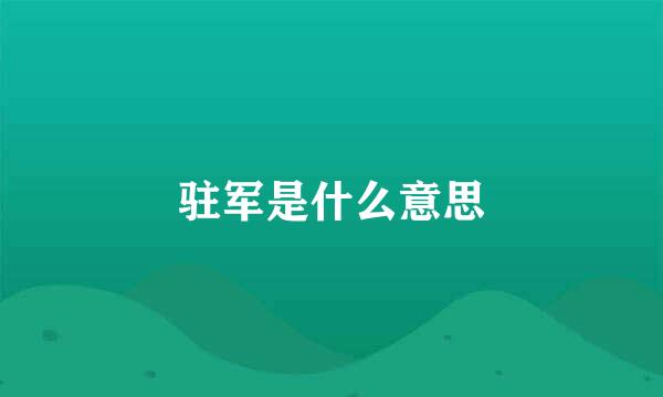 驻军是什么意思