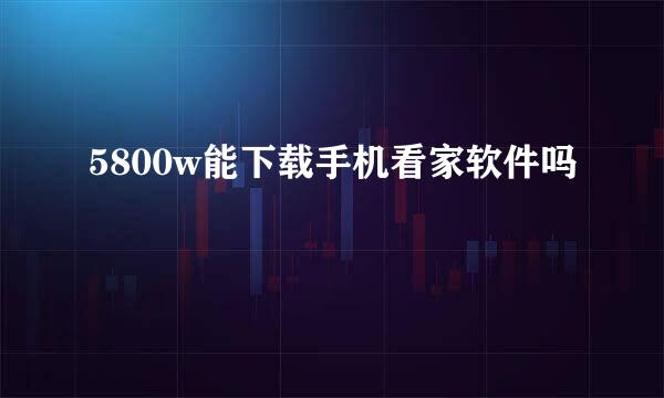 5800w能下载手机看家软件吗