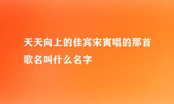 天天向上的佳宾宋寅唱的那首歌名叫什么名字