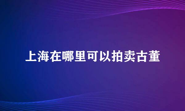 上海在哪里可以拍卖古董