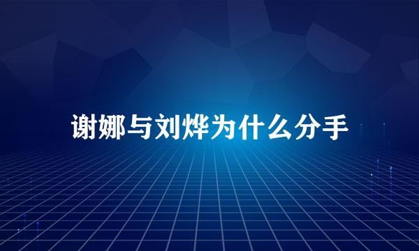 谢娜与刘烨为什么分手