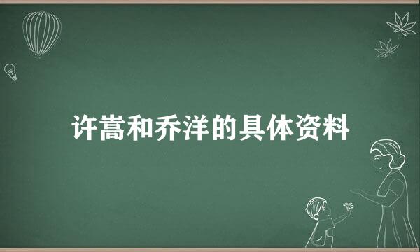 许嵩和乔洋的具体资料