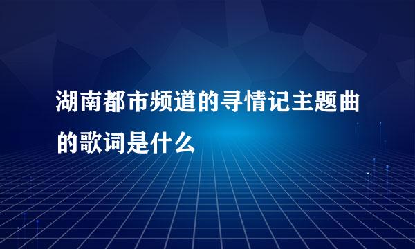 湖南都市频道的寻情记主题曲的歌词是什么