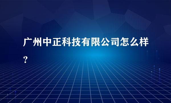 广州中正科技有限公司怎么样？