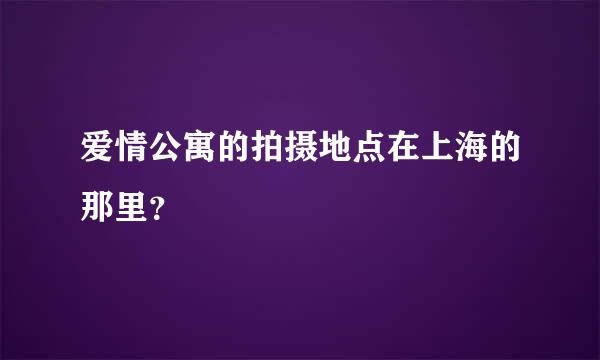 爱情公寓的拍摄地点在上海的那里？