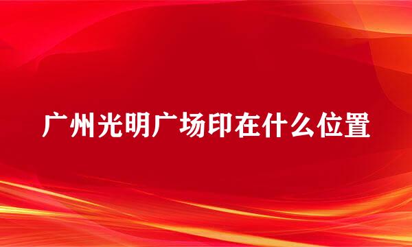 广州光明广场印在什么位置