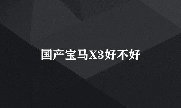 国产宝马X3好不好