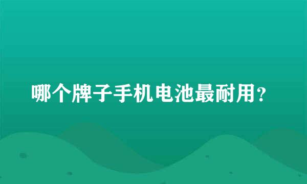 哪个牌子手机电池最耐用？