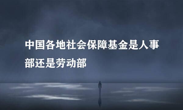 中国各地社会保障基金是人事部还是劳动部