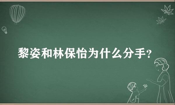 黎姿和林保怡为什么分手？