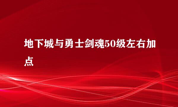 地下城与勇士剑魂50级左右加点