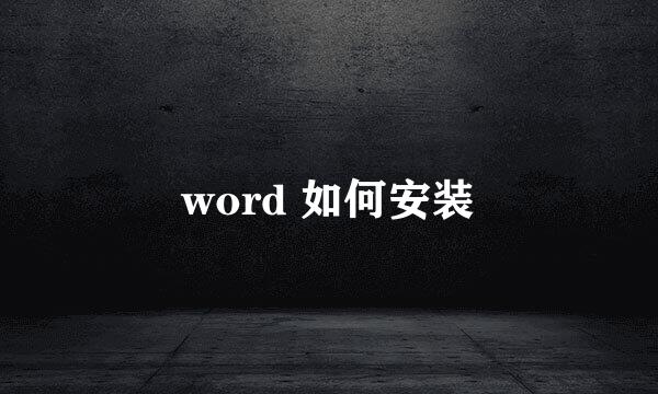 word 如何安装