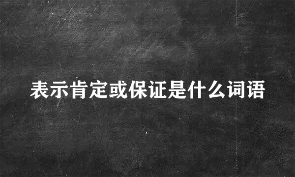 表示肯定或保证是什么词语