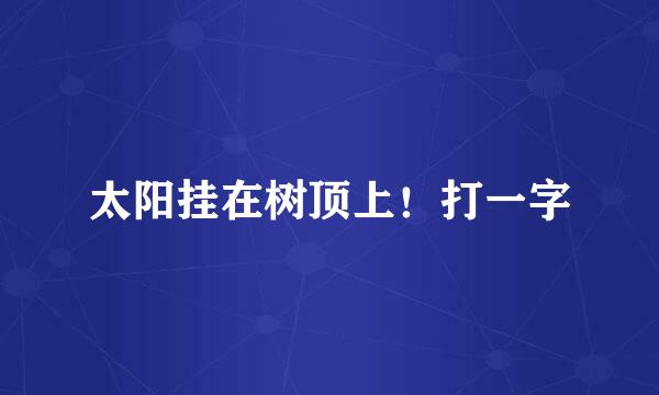 太阳挂在树顶上！打一字