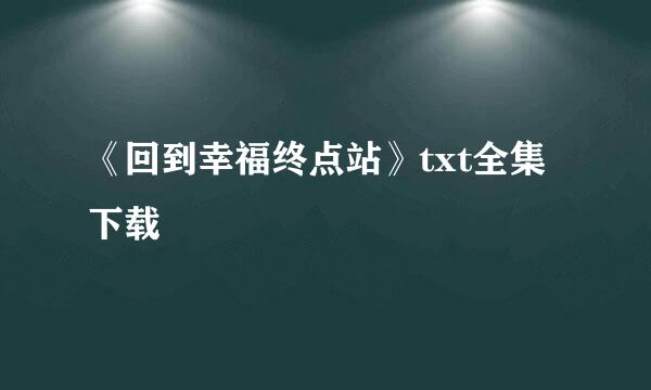 《回到幸福终点站》txt全集下载