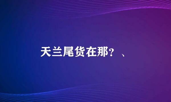 天兰尾货在那？、