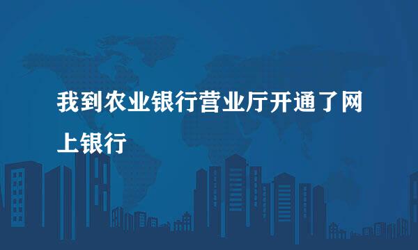 我到农业银行营业厅开通了网上银行