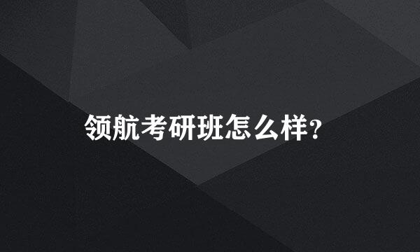 领航考研班怎么样？