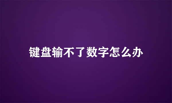 键盘输不了数字怎么办