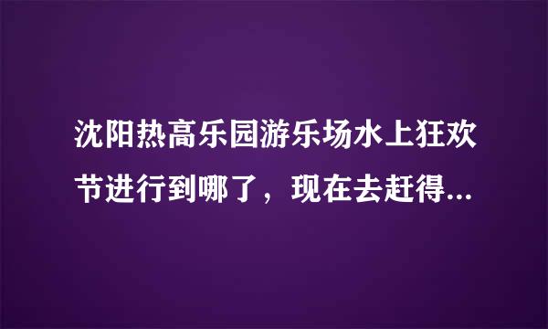 沈阳热高乐园游乐场水上狂欢节进行到哪了，现在去赶得上尖叫时刻吗？