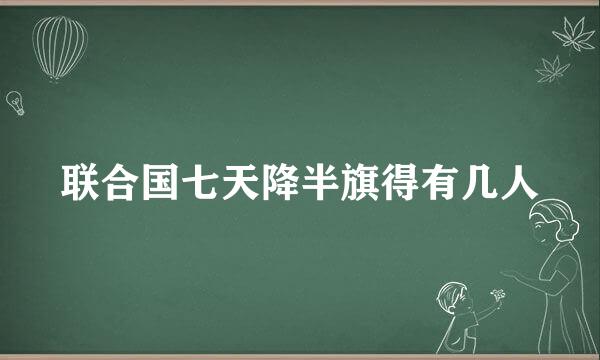 联合国七天降半旗得有几人