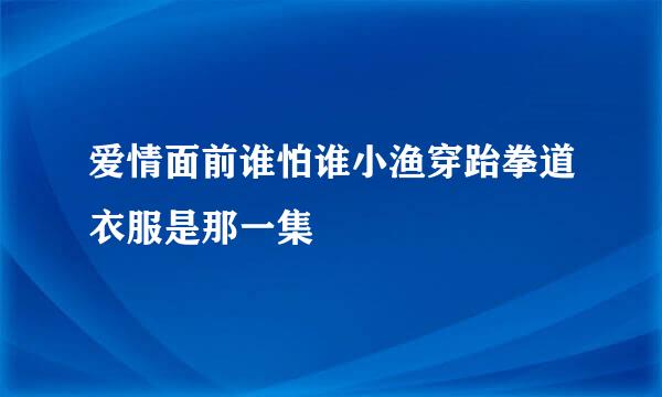 爱情面前谁怕谁小渔穿跆拳道衣服是那一集