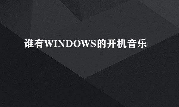 谁有WINDOWS的开机音乐