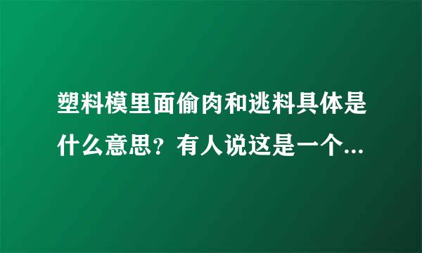 塑料模里面偷肉和逃料具体是什么意思？有人说这是一个意思！具体是什么意思！