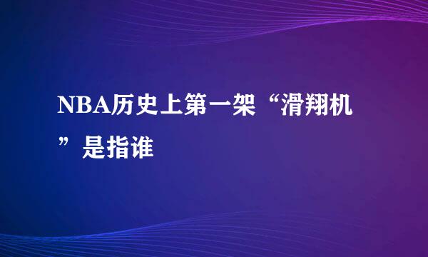 NBA历史上第一架“滑翔机”是指谁