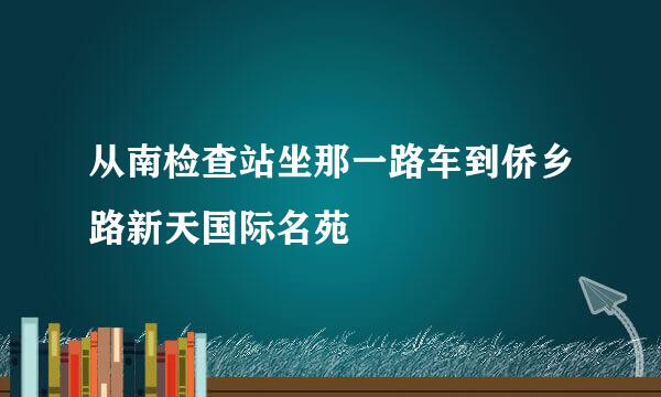 从南检查站坐那一路车到侨乡路新天国际名苑