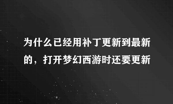 为什么已经用补丁更新到最新的，打开梦幻西游时还要更新