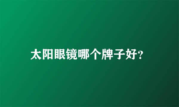 太阳眼镜哪个牌子好？