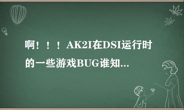 啊！！！AK2I在DSI运行时的一些游戏BUG谁知道解决办法~口袋妖怪！