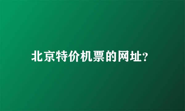 北京特价机票的网址？